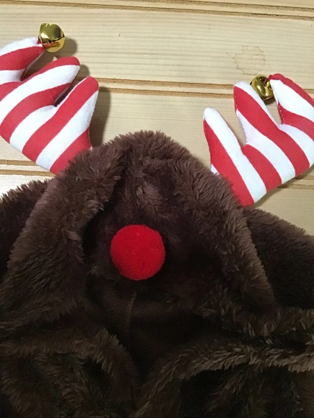 Holiday Time Large Dog Red Nose Candy Cane Antlers Pet Costume NWT
